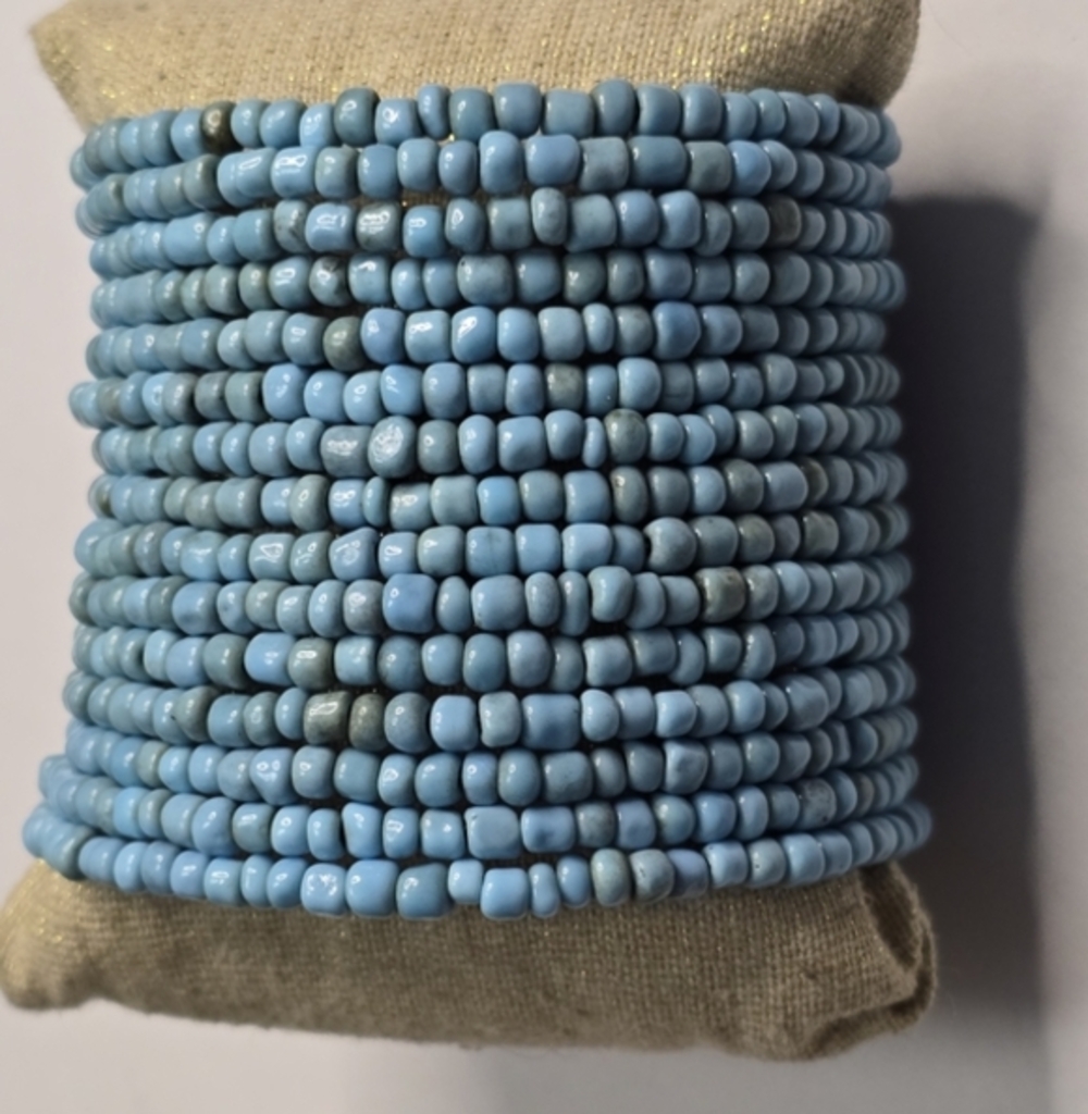 Treska Blue Beaded‎ Statement Large Cuff Bracelet New